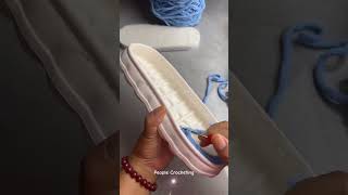 Cloud slippers sole handwoven DIY ice line crochet soft sole mens and womens antislip [upl. by Dall]