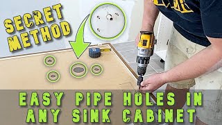 How To Cut Cabinet Holes For Plumbing  Install Water Valves [upl. by Aedni]