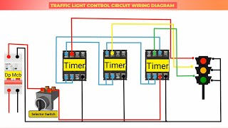 Traffic Light Control Circuit Wiring Diagram [upl. by Epilihp]