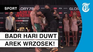 Zien Badr Hari laat zich gaan tijdens staredown [upl. by Lamberto]