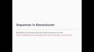 Sequences In Bioconductor [upl. by Llirrem]