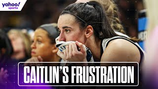 CAITLIN CLARK frustrated in IOWA’s win over Holy Cross  NCAA Womens Tournament  Yahoo Sports [upl. by Darice]