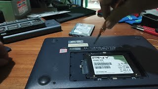 Service netbok asus ram 2 gb intel celeron gen 7ganti SSD instal win 10 lite 22H2 stabil anti lag [upl. by Ulberto]