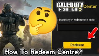 HOW TO GET REDEMPTION CENTRE IN CODM 2024  HOW TO REDEEM CENTRE IN CODM  CODM REDEEM CODE 2024 [upl. by Batruk]