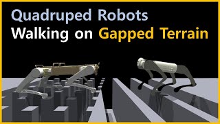 Quadruped Robot Walking on Gapped Terrain with Reinforcement Learning Controller [upl. by Kyl]