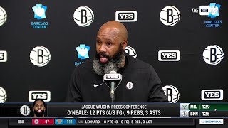 Jacque Vaughn on Cam Thomas night against Milwaukee [upl. by Serle]