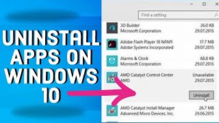 How to Uninstall Apps in Windows 10  Step by Step [upl. by Blanding919]