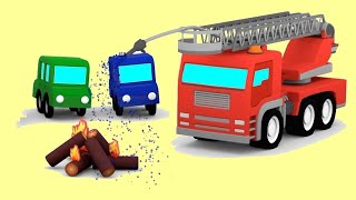 Die 4 kleinen Autos  Wo ist die Leiter des Feuerwehrautos Lehrreicher Cartoon für kleine Kinder [upl. by Valoniah637]