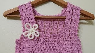 Vestido Crochet talle largo para niña 2 de 3 [upl. by Oijile65]