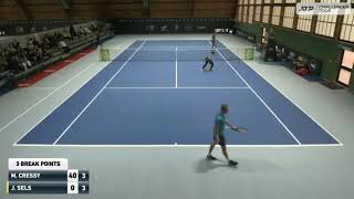 Maxime Cressy USA vs Jelle Sels NED 1 Round Forli 3 challenger [upl. by Esiuqram]