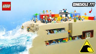 Lego Underground Shelter Flooding  Lego Dam Breach Experiment  Tsunami Wave Machine amp Sinkhole [upl. by Sonitnatsnok]