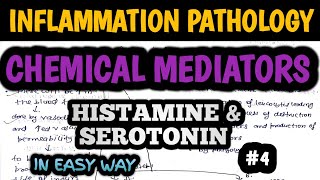 INFLAMMATION Pathology Part 4 Chemical Mediators HISTAMINE amp SEROTONIN  Inflammation in hindi [upl. by Pawsner]