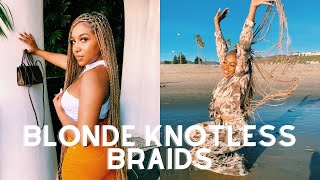 HOW TO Blonde Knotless BraidsEXTRA LONG Im NOT a professional [upl. by Elizabeth]