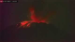 Oct 25 2024 Significant Eruption of Popocatépetl Volcano Mexico in 4K Ultra HD [upl. by Barthol]