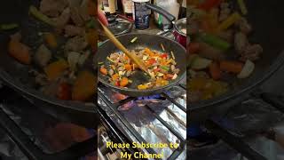 Pan Frying Beef with Vegetables [upl. by Lette]