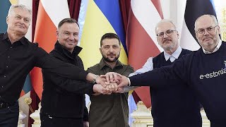 We know this history Polish and Baltic leaders reiterate support for Ukraine during Kyiv visit [upl. by Noiram]