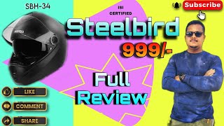 Steelbird SBH34 Full Review  Original Steelbird Helmet quotISI Certifiedquot  full protected helmet [upl. by Scarlet]