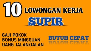 Lowongan Kerja SUPIR hari ini1 November 2023 [upl. by Aenej528]