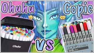 Ohuhu Markers VS Copic Ciao Markers  Marker Review [upl. by Joelynn]