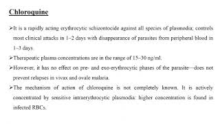 Pharmacology of antimalarial drugs [upl. by Akemehc]