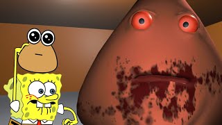 JOGO DE TERROR DO POU Bob Esponja jogando [upl. by Eenehs]