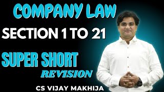 Company Law Revision  Section 1 to 22  Incorporation  CA CS [upl. by Nahej]