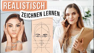 Realistisch Zeichnen lernen  Gesichter malen Tutorial PaintWithMe  ImJette [upl. by Joris]