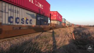 Intermodal Train Screams Through Tofield AB [upl. by Irelav]