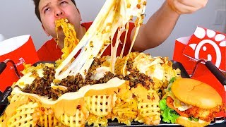 CHICKFILA ANIMAL STYLE WAFFLE FRIES • Mukbang amp Recipe [upl. by Docia]