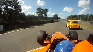 Zolder Circuit  Formula 1 Car vs Mini Cooper Radical amp Co [upl. by Enileda]