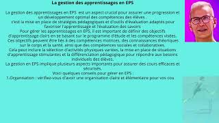 Gestion des apprentissages en EPS [upl. by Younger510]