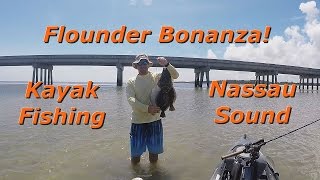 Flounder bonanza kayak fishing at nassau sound [upl. by Grissom]