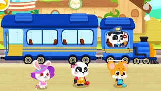 Baby Pandas Train  Build a Train And Travel Around The World  Babybus Gameplay Video [upl. by Dnomaid890]