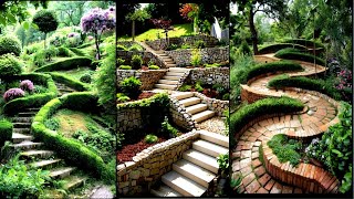 Garden Steps And Stairs Stunning Slope Landscaping Ideas [upl. by Shelley501]