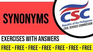 CSE  SYNONYMS FREE EXERCISES  40 ITEMS [upl. by Dreddy]