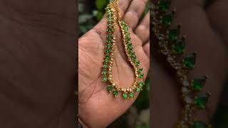 Green stone necklace premium quality with 6 months guarantee DM for orders WhatsApp 8078404423 [upl. by Ardnad]