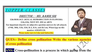 Define cross pollination Write the various agencies of cross pollination [upl. by Nyladnewg]