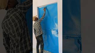 Blue oil paint in door youtubeshorts ytshorts shorts [upl. by Esertal]