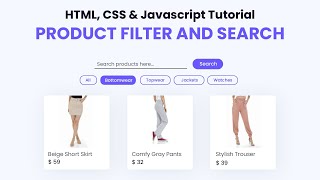 Product Filter and Search Using Javascript  With Free Source Code [upl. by Irving518]