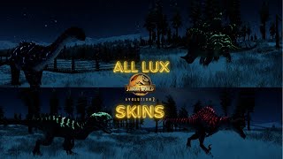 All BioluminescentLux Skins in JWE2 Illuminate Your Park with Glowing Dinosaurs 🌟🦖🦕 [upl. by Goodwin]