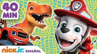 Blaze y PAW Patrol  40 MIN de los mejores rescates de dinosaurios de Blaze y PAW Patrol  Nick Jr [upl. by Aihselef]