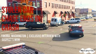 Stolen Car Chase Ends in Crash  Yakima Washington  Exclusive Interview with Suspect’s Mom [upl. by Nnawaj]