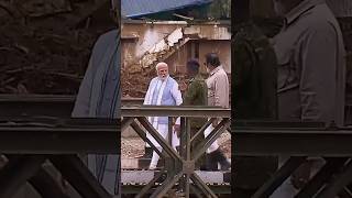 PM Modi inspects landslidehit areas in Wayanad Kerala  shorts [upl. by Nabla385]