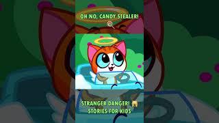 CAN KITTEN CATCH THE CANDY STEALER 🍭 STRANGER DANGER LESSON FOR KIDS 🙀😻 [upl. by Irtimd]