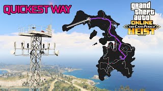 CAYO PERICO FASTEST Way to Communications Tower Under 15 minutes Gather Intel  GTA Online [upl. by Airrotal]