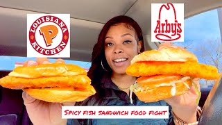 POPEYES AND ARBY’S NEW SPICY FISH SANDWICH  Food Review [upl. by Eizzil105]