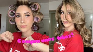 Cabello voluminoso con tubos de velcro  tutorial [upl. by Gnirps]