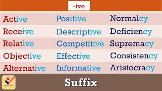 Suffix in English Grammar  160 Important Words with Suffixes  Formation of words Part  7 [upl. by Keir426]