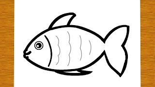 COME DISEGNARE UN PESCE  Disegni facili ed educativi [upl. by Brittaney]