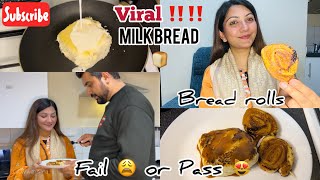 VIRAL MILK BREAD amp BREAD ROLLS RECIPE  HONEST REVIEW amp HUSBAND APPROVED I 5MINUTE DESSERT [upl. by Jereld305]